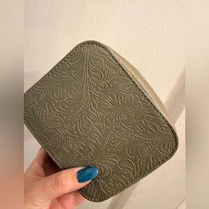 Trish McEvoy Olive Embossed Cosmetic Case